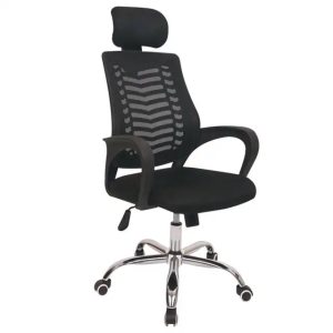 This elegant black chair features smooth-rolling wheels for easy mobility, a 360-degree rotating seat, an adjustable headrest for optimal neck support, easy height adjustment to customize your seating experience. With its modern design and practical functionality, this chair is the perfect addition to any home office or professional environment. Don’t compromise on comfort—experience